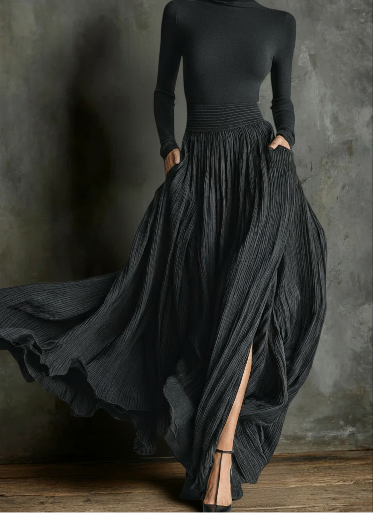 Raquel - Robe maxi taille haute