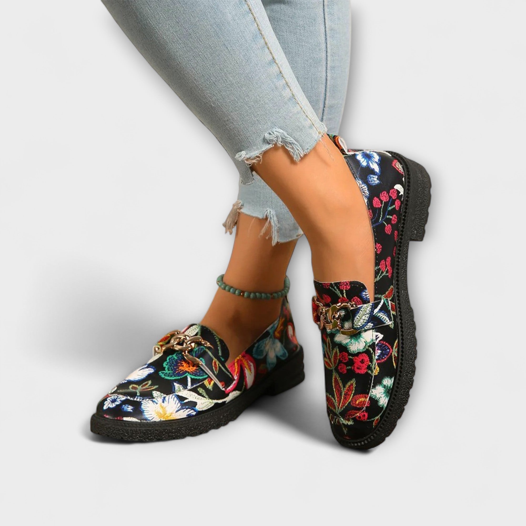 Noelia™ | Multicolored Floral Pattern Moccasins
